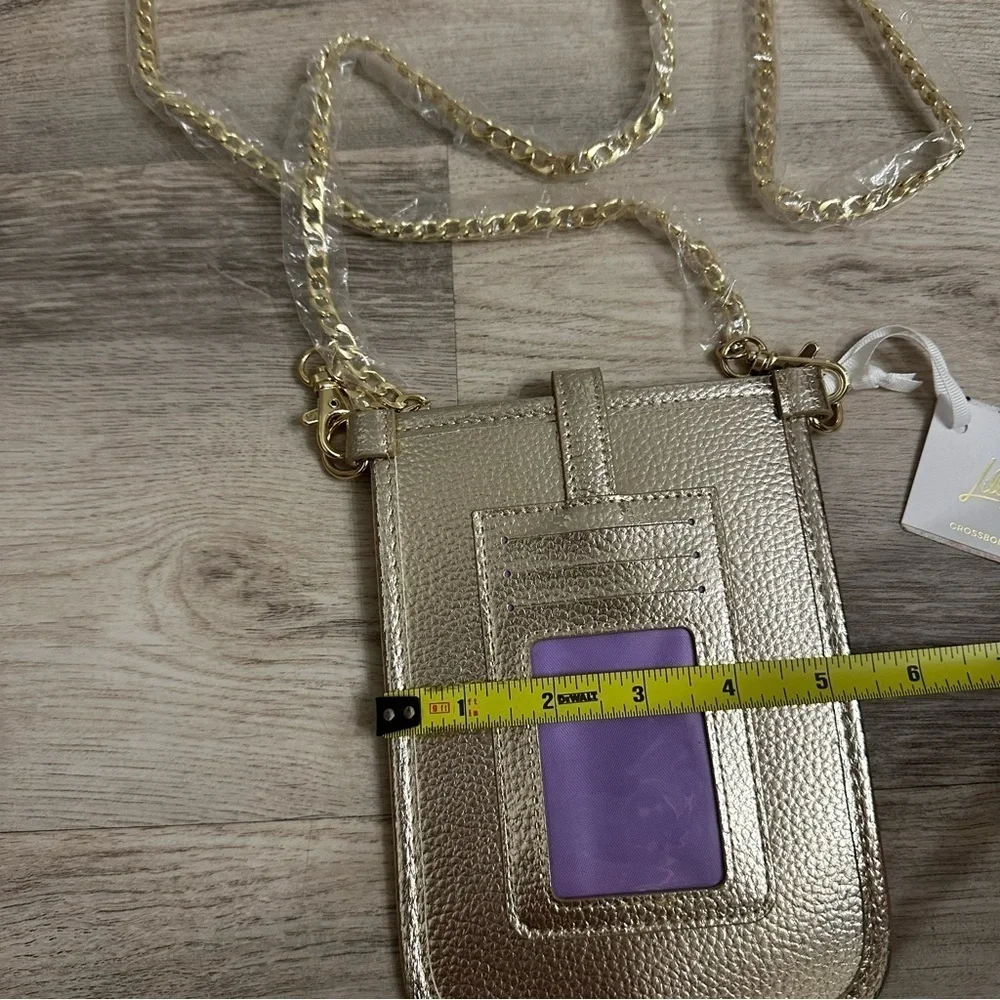 NWT Lilly Pulitzer Gold Crossbody Phone Bag Crossbody Phone Wallet SKU 019113